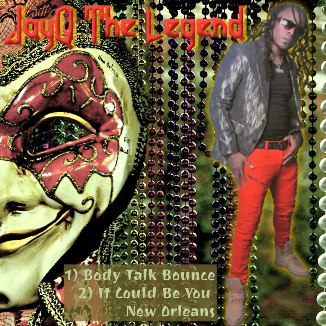 A man in red pants and a mask on the cover of a cd.